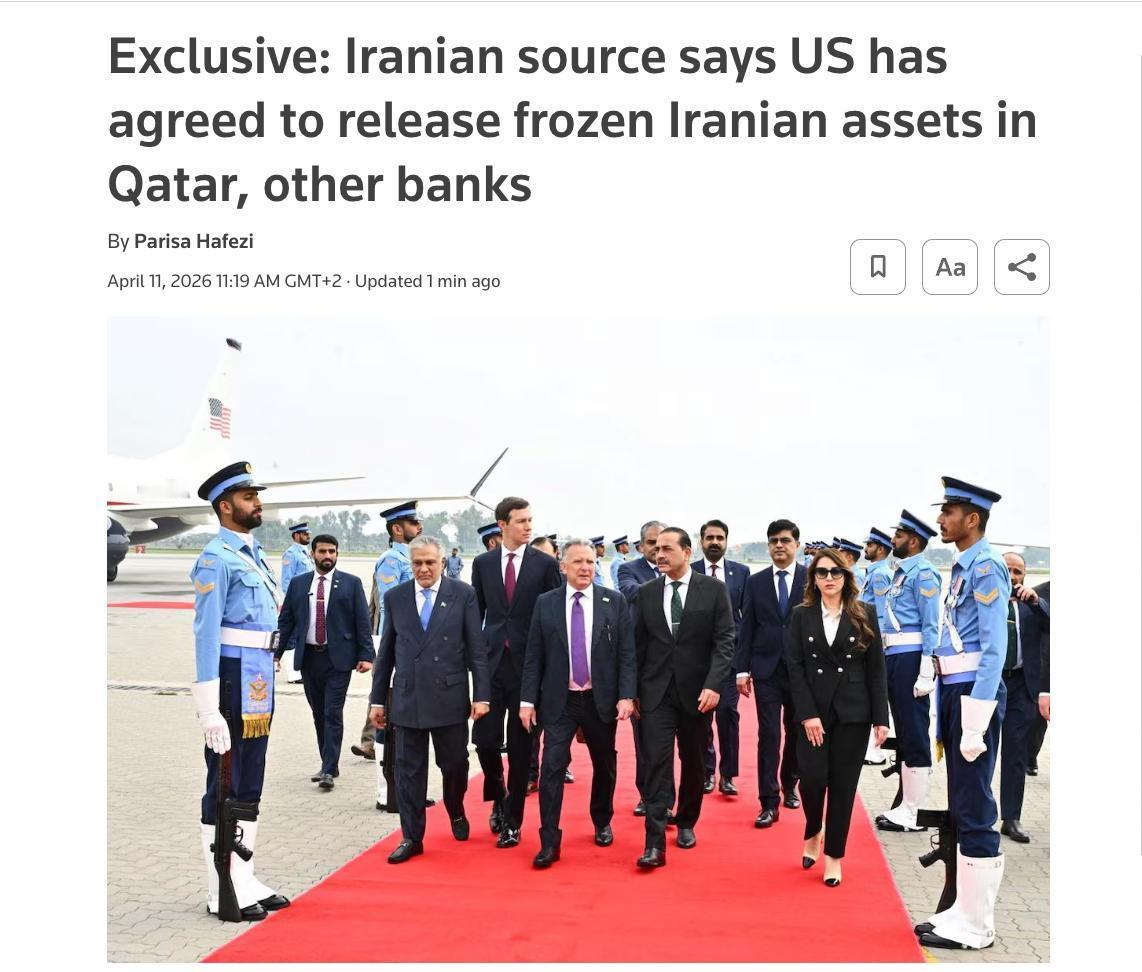 路透社爆独家消息：美国已同意解冻伊朗在卡塔尔等银行的冻结资产。
 
此次资产解冻