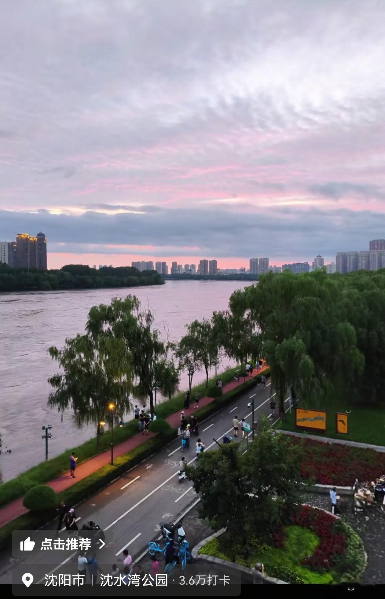 沈阳风雨过后，如出水芙蓉，市民纷纷流连这盛世美颜[赞][赞][赞]。