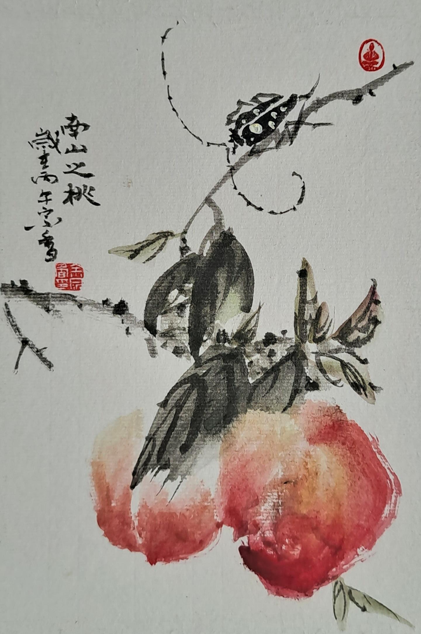 中国画《福禄双至》原创。作者：余宗香    尺寸：12cmx18cm ...