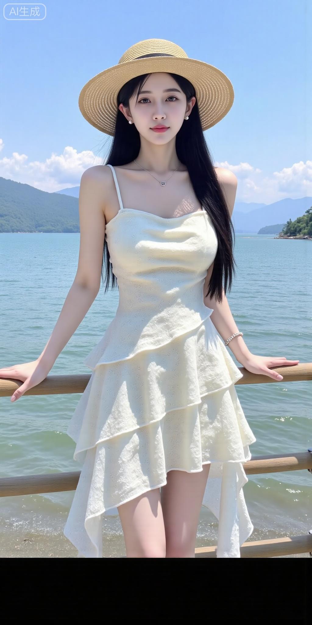 奶白层叠吊带裙，海边清新感拉满紫色吊带套装裙 白色吊带裙套装 薄荷奶绿吊带裙 香