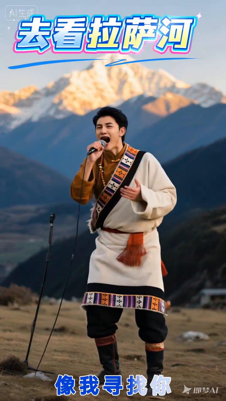 去看拉萨河。
看那浪花拍打着古岸，像我寻找你踏遍雪域的期盼。罗鸣制作。