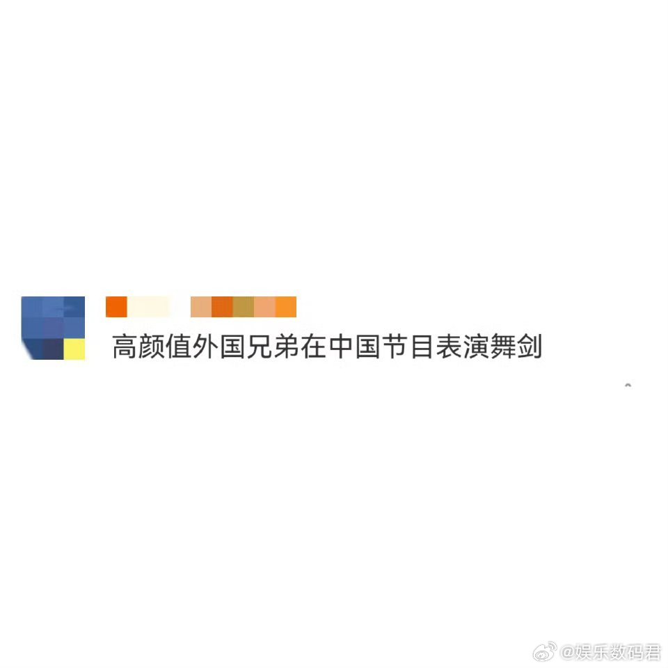 高颜值外国兄弟在中国节目表演舞剑 这俩外国兄弟也太绝了！颜值在线就算了，舞起剑来