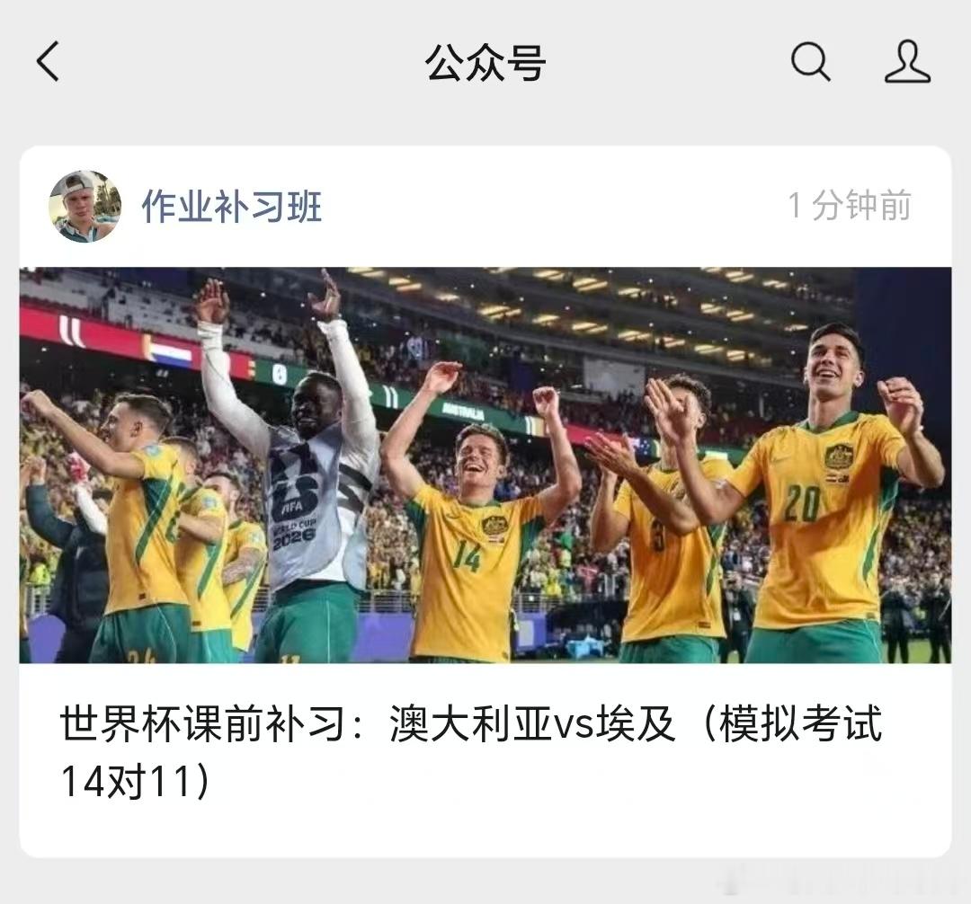 作业再次拿下！！！澳大利亚跟埃及，我就说嘛，澳大利亚可以获得常规时间的不败！老黄