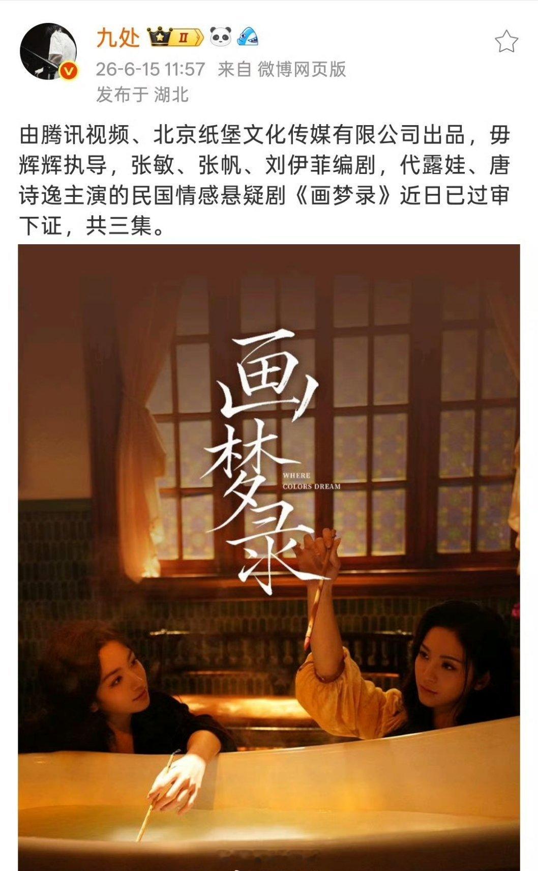 由腾讯视频、北京纸堡文化传媒有限公司出品，毋辉辉执导，张敏、张帆、刘伊菲编剧，代