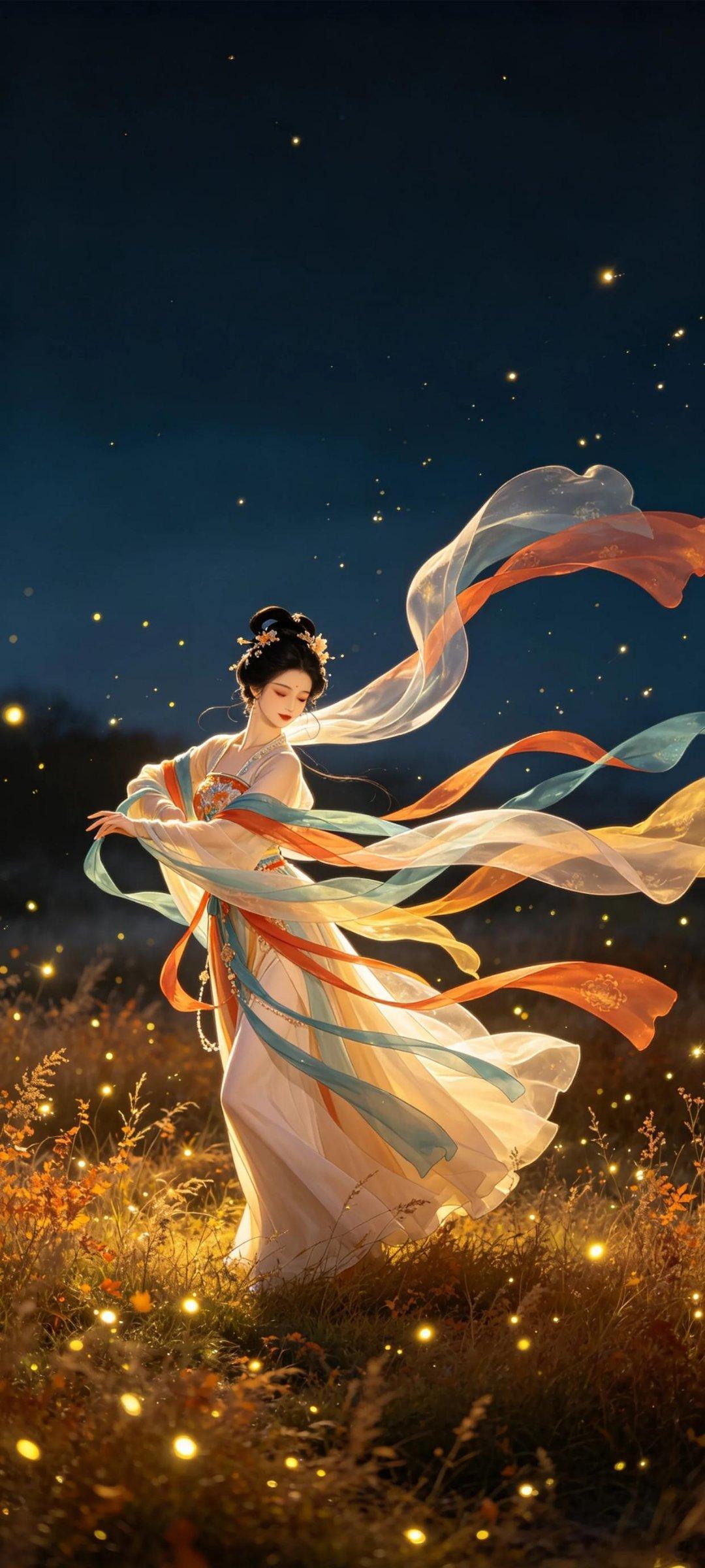 敦煌飞天神女古韵国风壁纸 