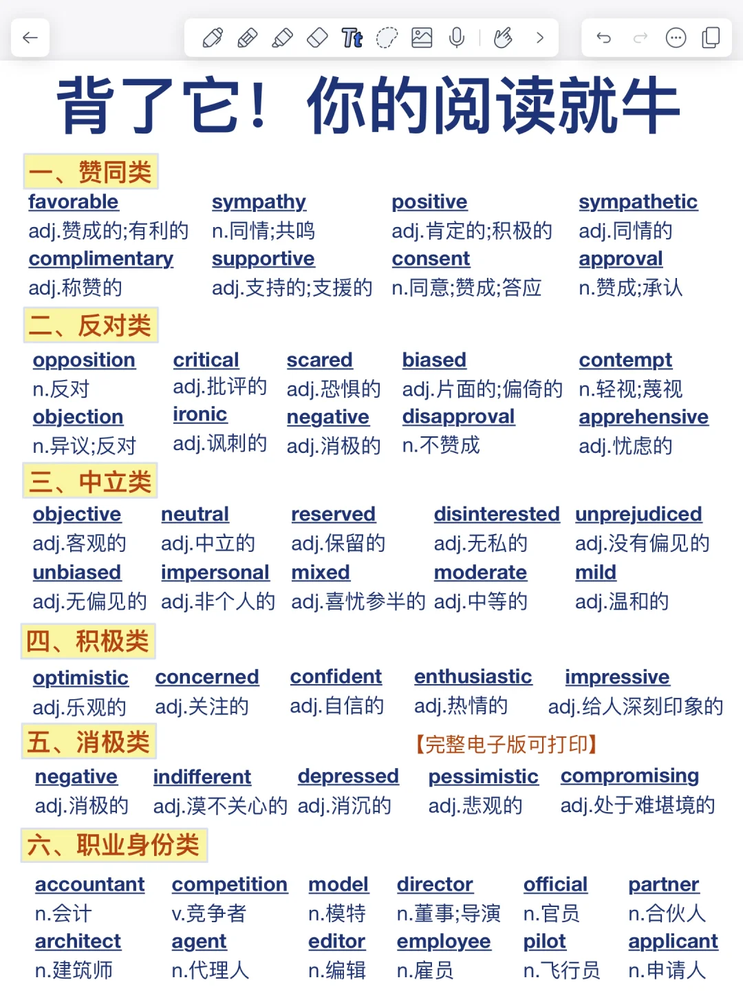 基础差必背！英语阅读理解高频词！3天背完
