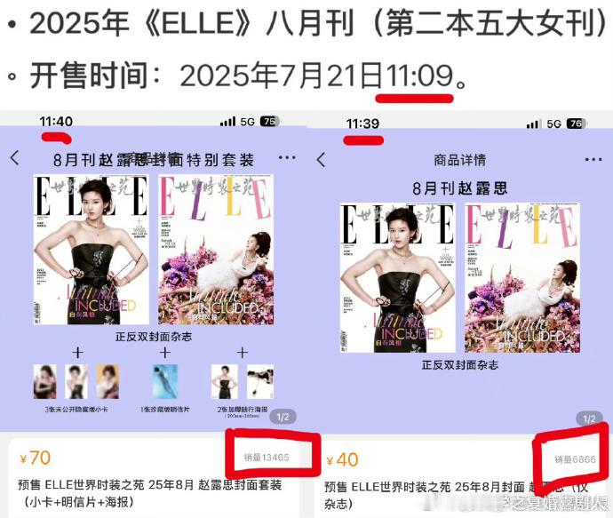 赵露思ELLE首封杂志销量30分钟2万 首封即破纪录，30 分钟 2 万本，赵露