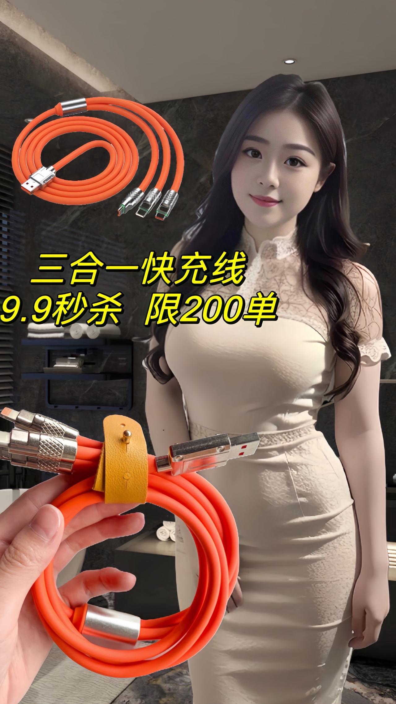 真真真的是太快了！哈哈哈😊！#茜溪 #好物推荐🔥 #快充数据线 #快充#三接