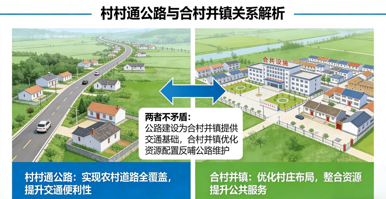 村村通公路和合村并镇相互矛盾么