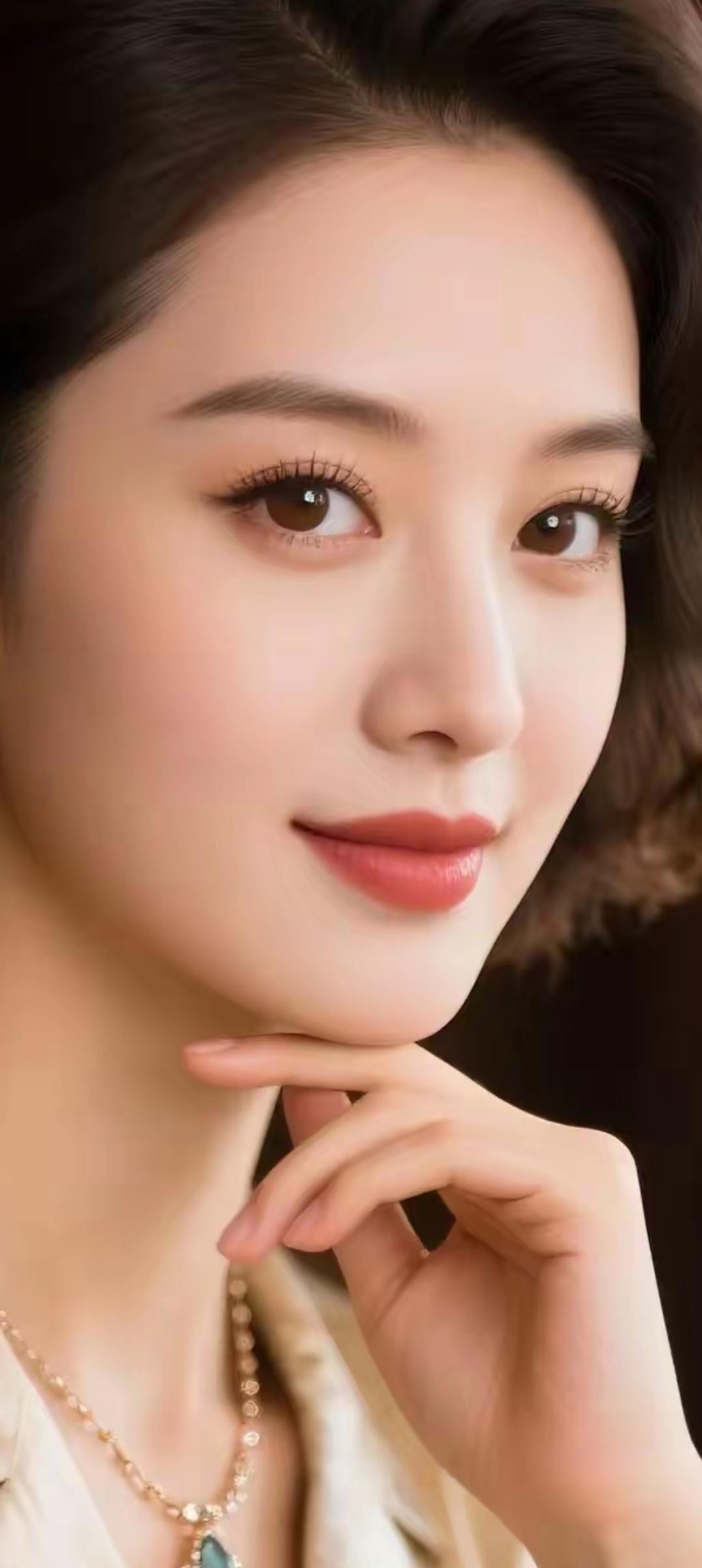温柔优雅的气质，精致的妆容和优雅的项链，完美诠释了女性的魅力。