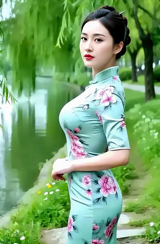 上联：塞北春光妩媚
 下联:  江南秋水柔情