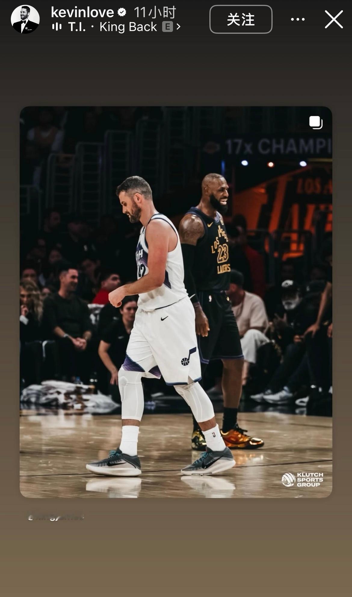 凯文-乐福快拍：和老詹的合影。细节：背景音乐是King Back乐福当被问及是否