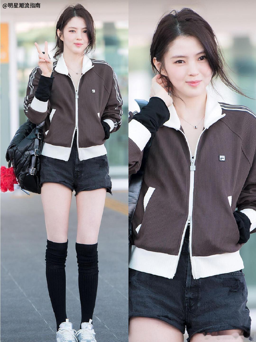 韩素希出发米兰韩素希米兰看秀造型韩素希今日出发米兰，完全清纯女大既视感 