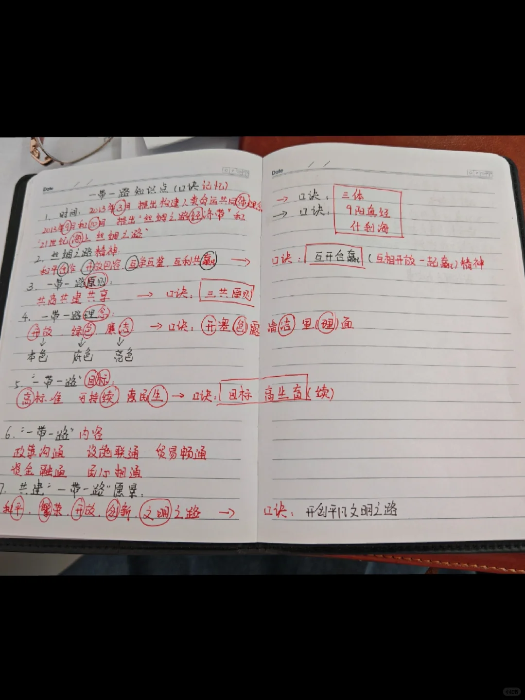 一带一路口诀记忆