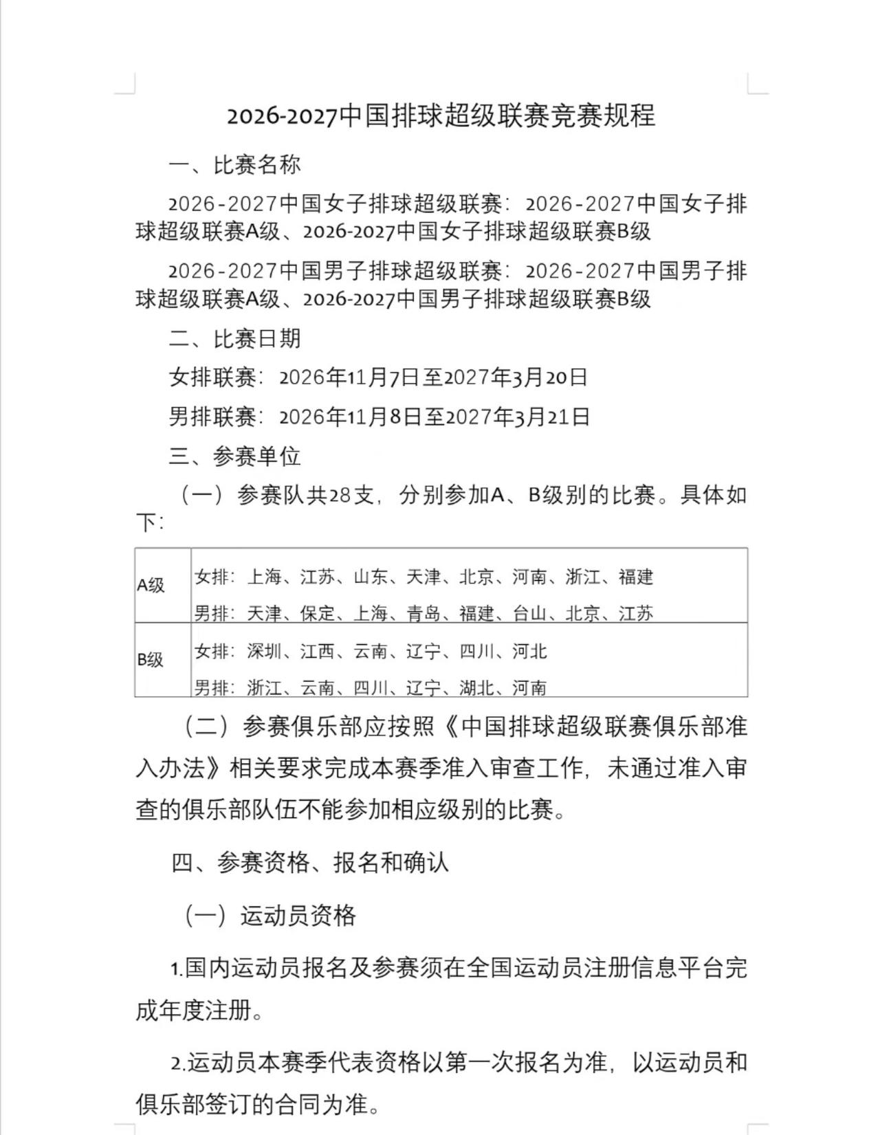 排协官宣了新赛季排超联赛的竞赛规则

女排联赛从26年11月7日至2027年3月