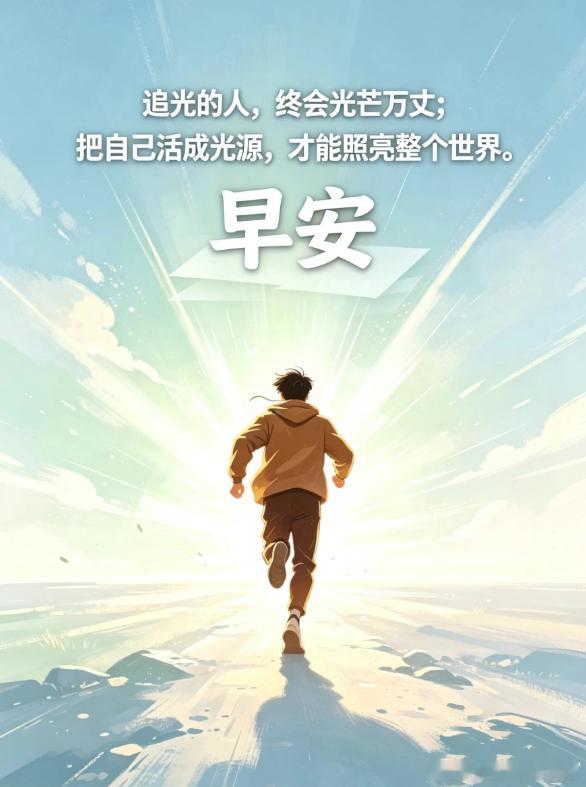光不会主动洒向你，但你可以成为自己的太阳，热烈而坚定，永远有力量。早安！新的一天