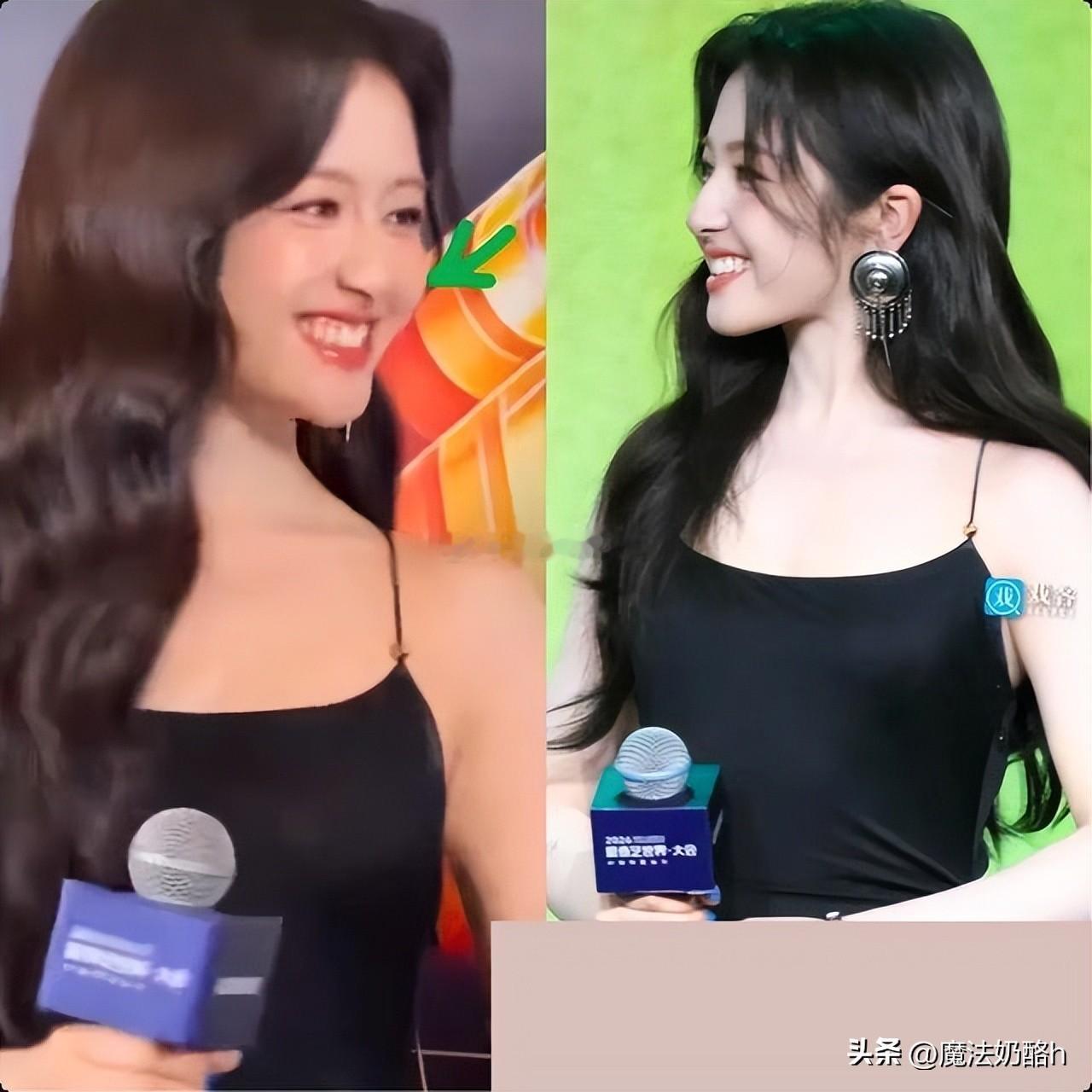 李兰迪 爱奇艺世界大会生图，穿黑吊带出席活动，体态丰腴却气场强，生图状态能打，压