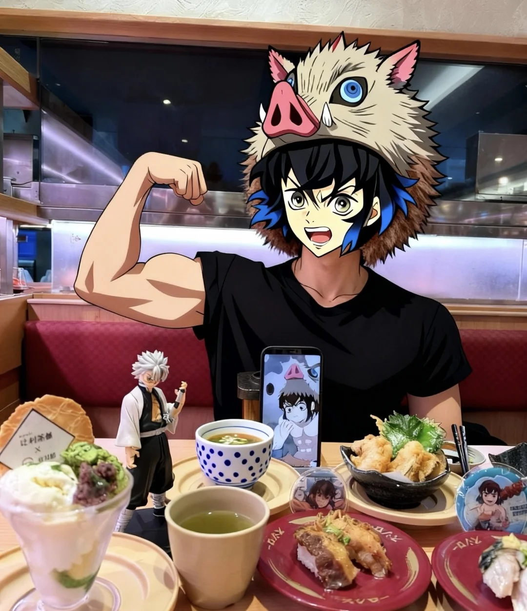 带猪兄和辣椒兄出来干饭了！