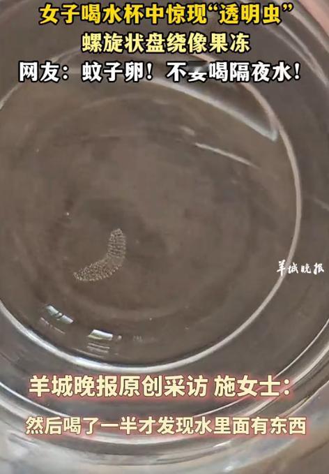 “太吓人了！”云南大理，一女子起床前喝了半杯隔夜水后，竟然惊奇地发现杯子里面有一