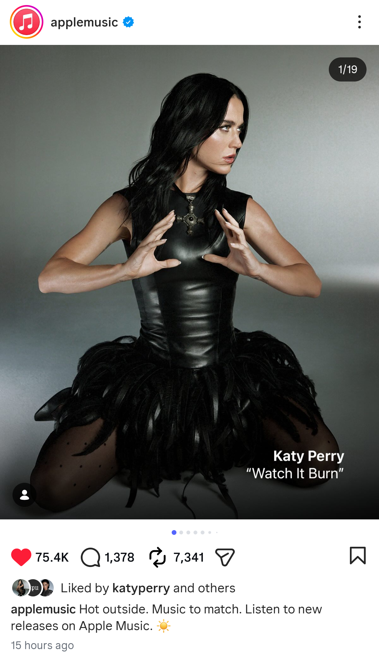 Apple Music 官方 ins 宣传 水果姐 新曲 Watch It Bu