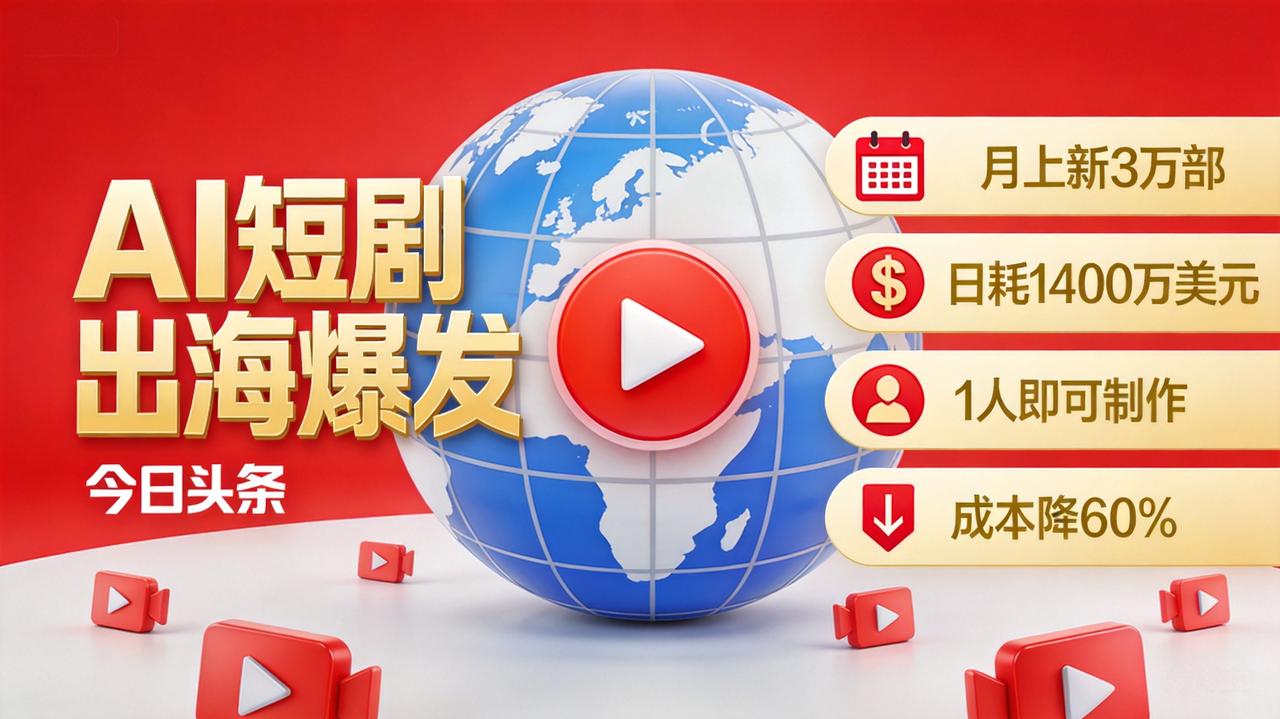 AI短剧出海爆了：月上新3万部，1个人就能干

AI短剧出海这件事，已经不能用"