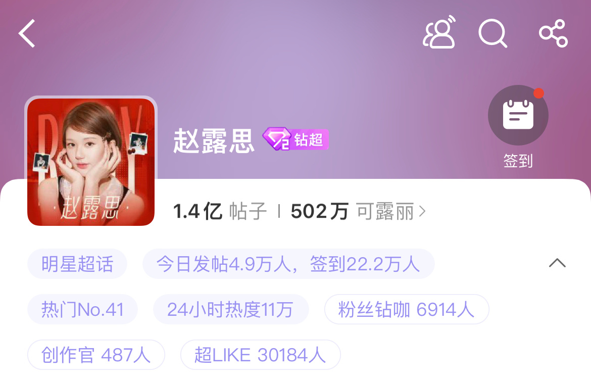 赵露思超like破3w，95🌸断层第一。活人粉好多啊。 ​​​