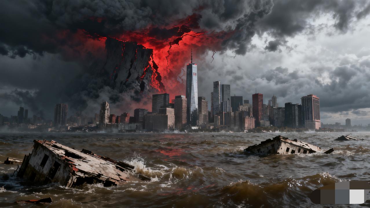 当猩红的裂缝撕裂苍穹，海水倒灌进城市的每一条脉络，我们曾以为坚固的文明在震颤中瓦