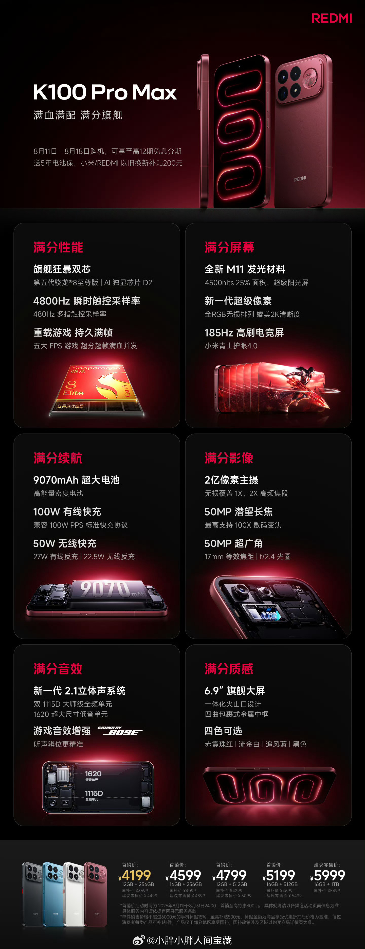 K100 Pro Max 现已开售，首销到手价 4199 元起！满分性能｜第五代