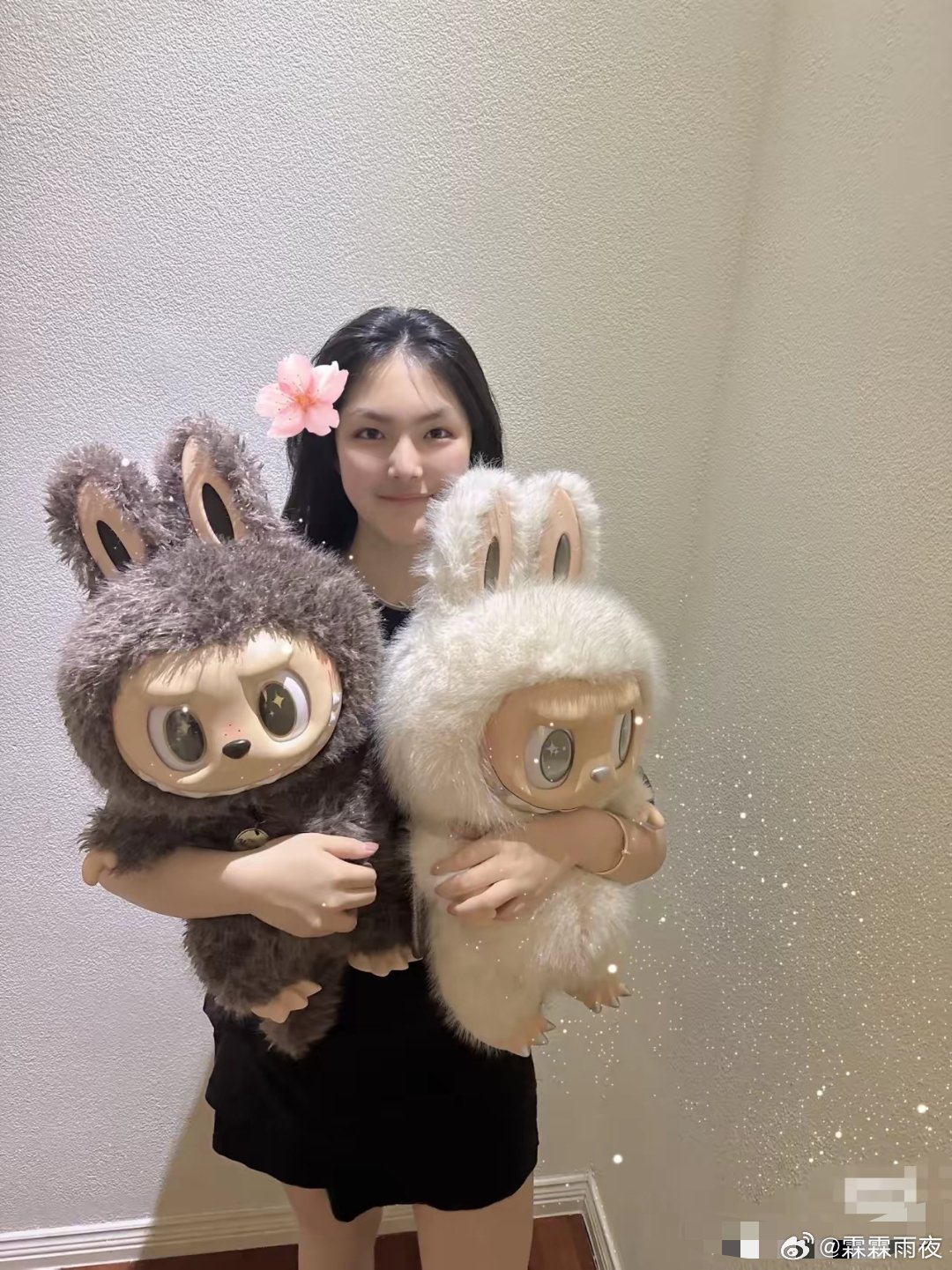 李湘今天又晒女儿了，不过在晒女儿的同时还晒出了很多的Labubu玩偶。​这款La