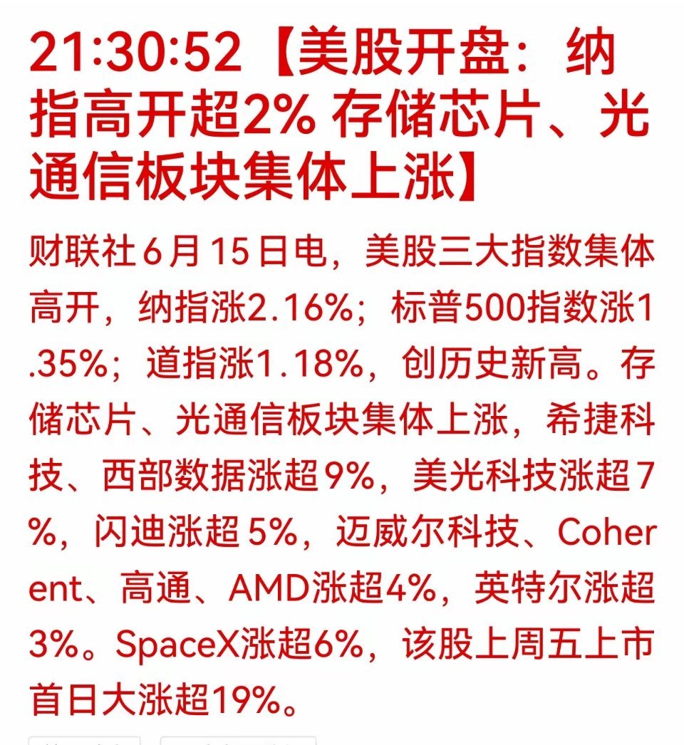 重磅利好落地！美股科技史诗级狂欢｜纳指暴涨超2%创高，明日A股三大核心风口锁定昨