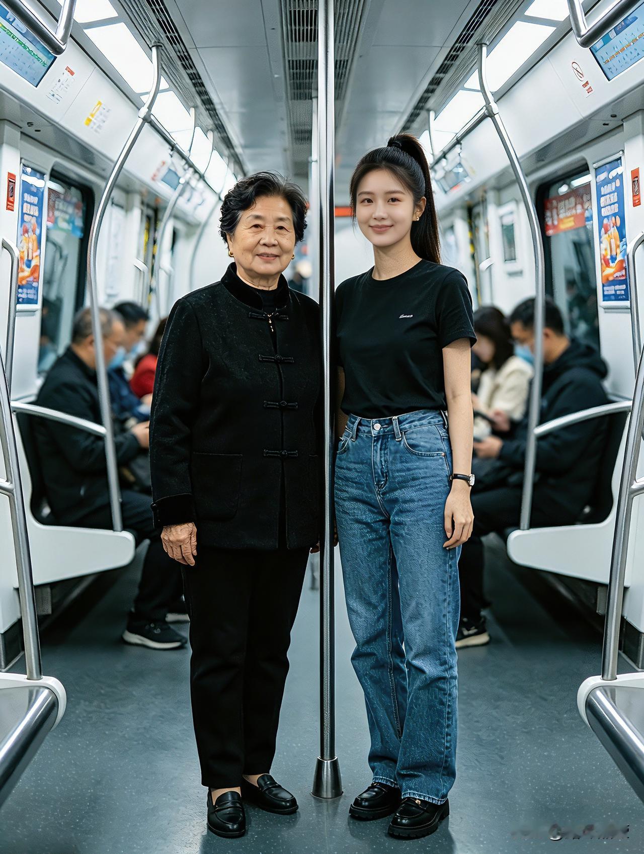 今天下午坐地铁，我碰到一幕，心里琢磨了一路。
 
车厢里同时上来两位女士。一位5