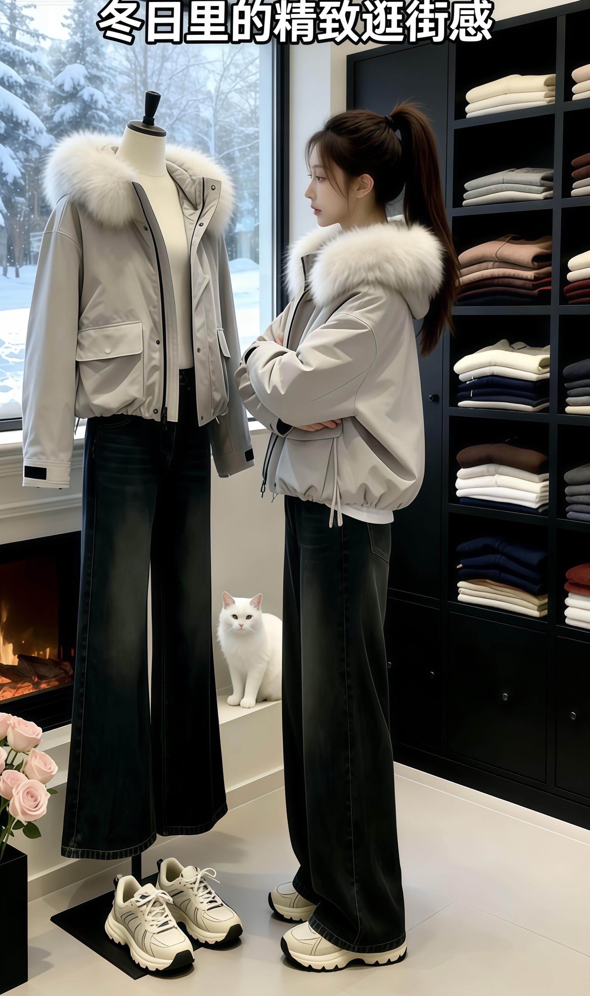 姐妹们冬天穿什么最好看？当然是这件派克服。