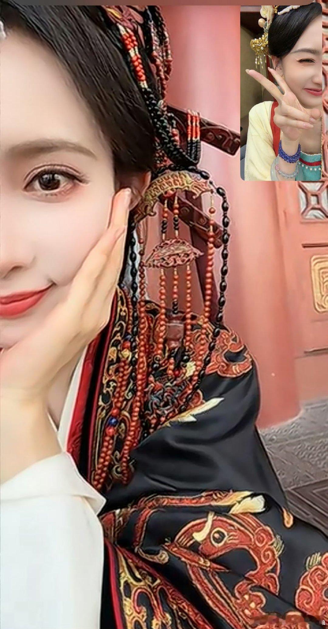 宋祖儿晒与孟子义视频截图宋祖儿为孟子义新剧宣传 特别好的两位女宝呀～ 
