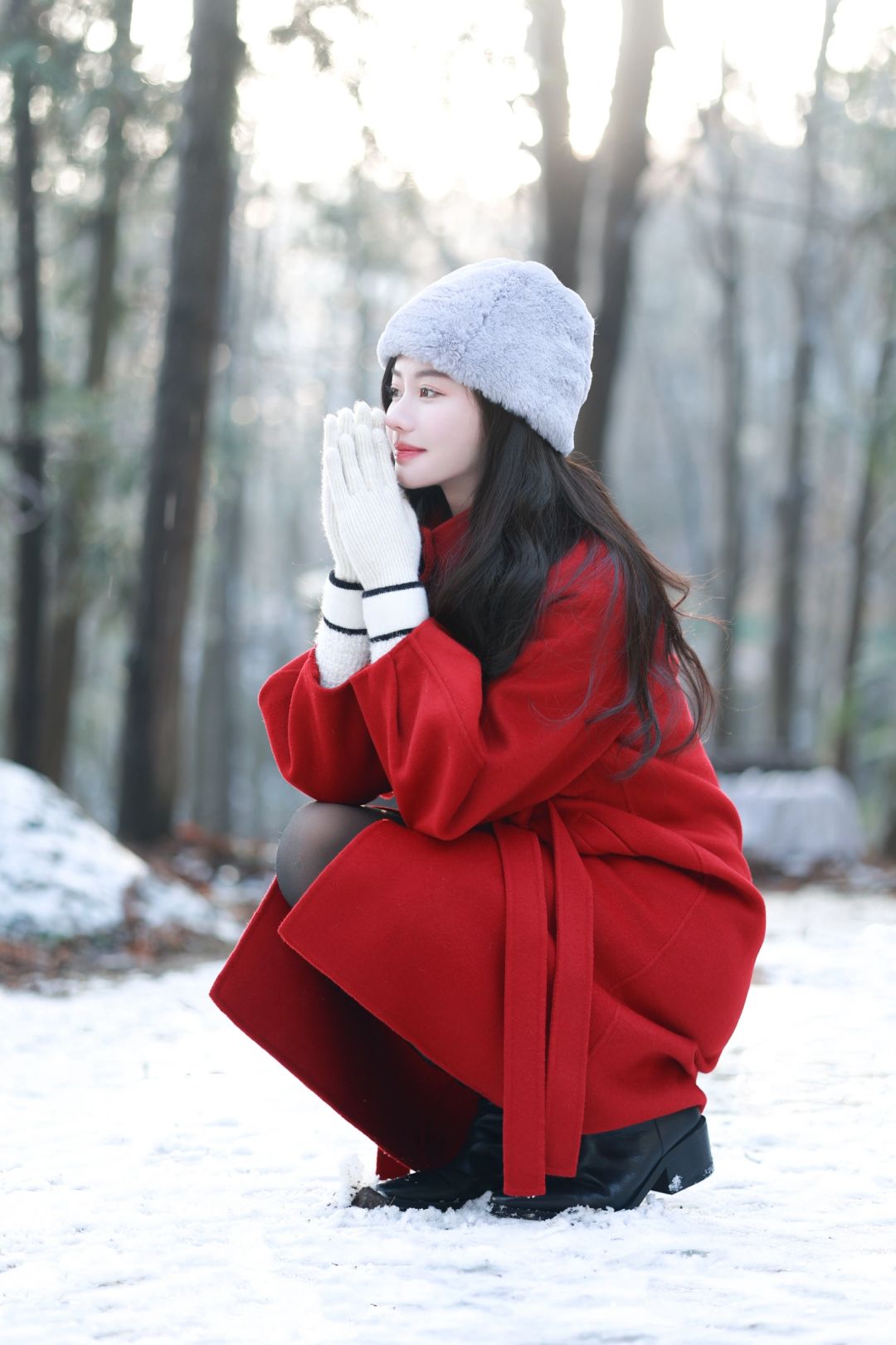 穿格雷过年⛄️ 属于i人的雪景拍照动作
