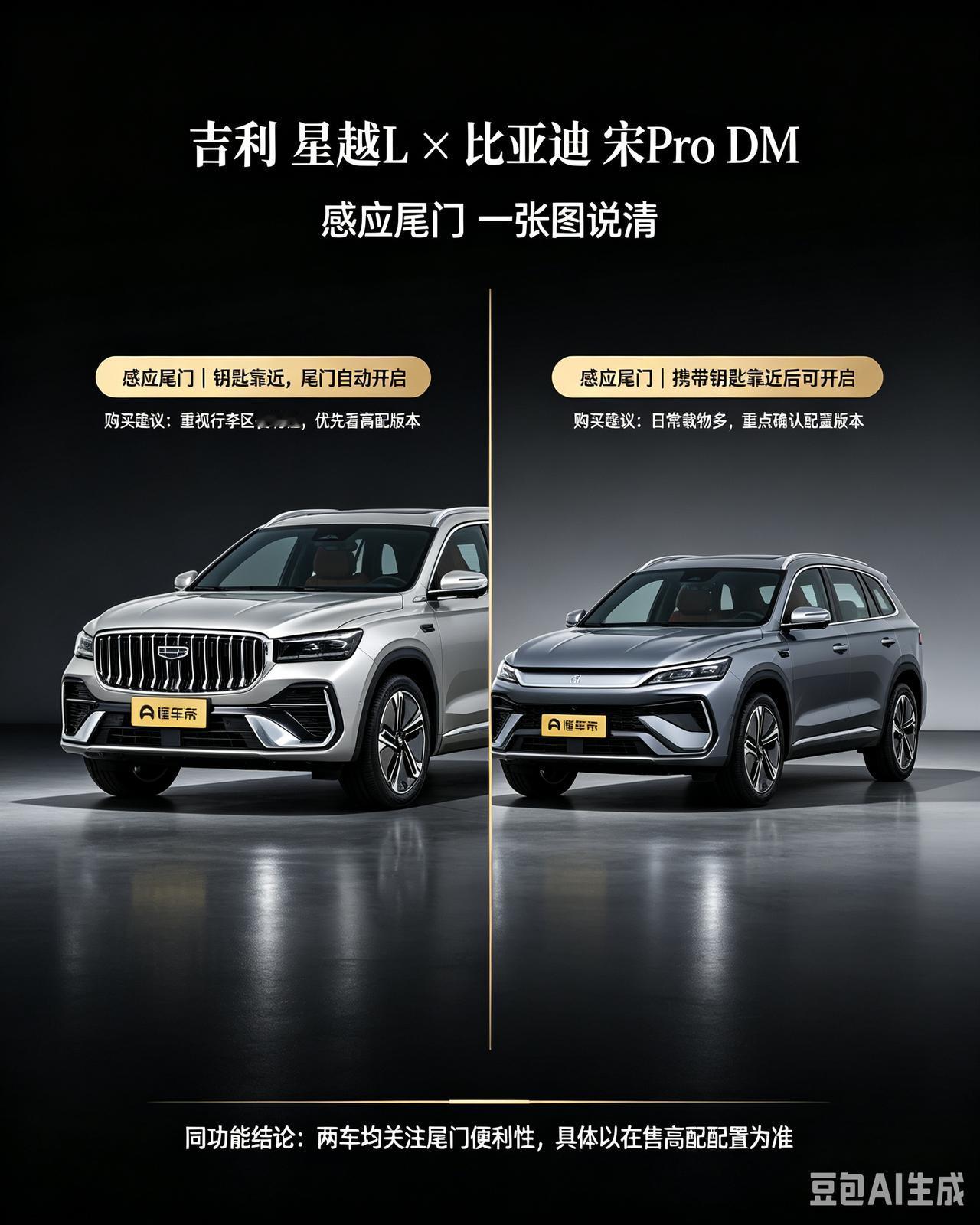 最近帮身边朋友看家用SUV，纠结星越L和宋Pro DM，特意专门去门店蹲了实车，