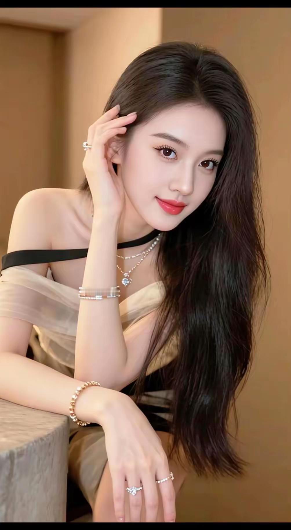 优雅气质，珠宝闪耀，甜美笑容，时尚穿搭