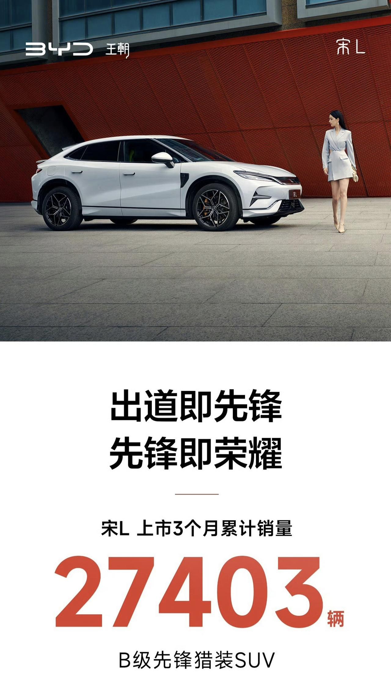 比亚迪宋L：上市3个月累计销量27,403辆。
势头挺不错的，要不也出个“荣耀版