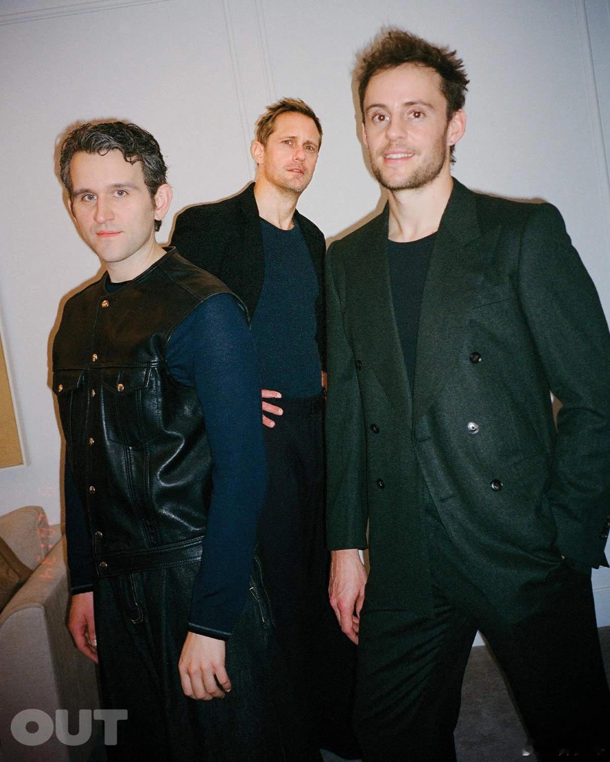 同影《后座》(Pillion)男主“E大”亚历山大·斯卡斯加德和哈利·米尔林、导