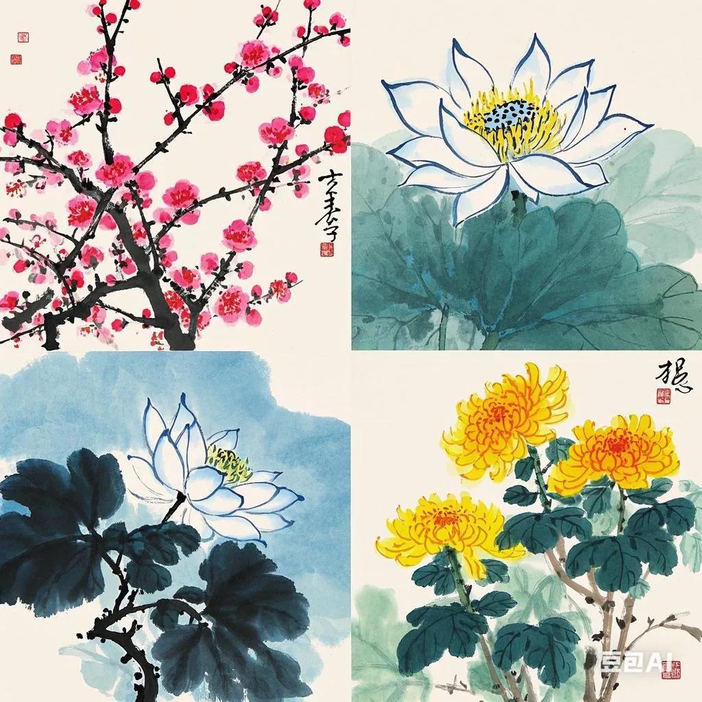 上联：吃东西南北菜，求下联观春夏秋冬花