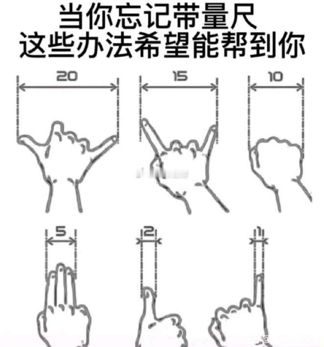 当你忘记带量尺子这些办法希望能帮到你 