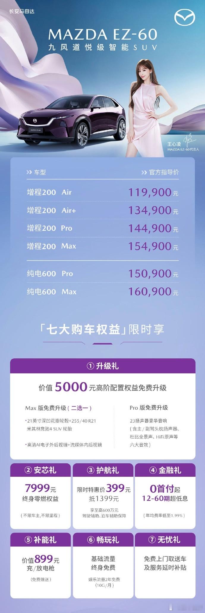 15万级9风道ez60王炸来袭 马自达EZ-60，增程四款11.99-15.49