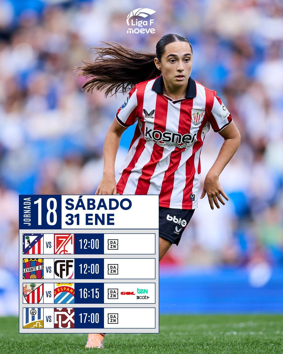 Liga F终于也重新把转播权分销出去了，从本轮开始每轮都有3-4场比赛在国家电