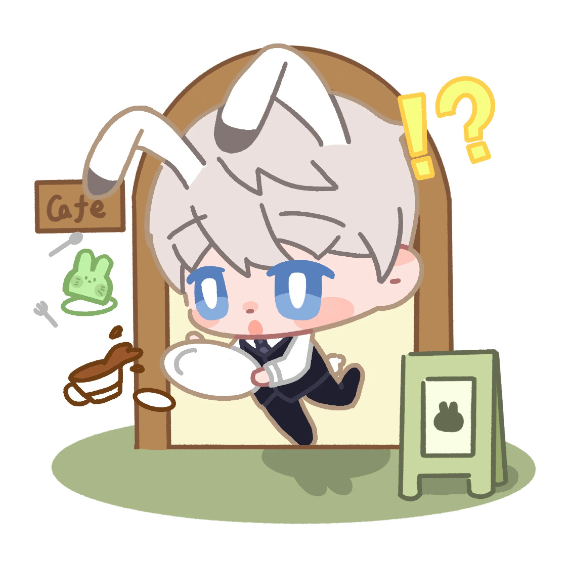 沈星回去做服务员，沈星回好。沈星回为顾客送餐，沈星回更好。门槛把沈星回绊倒，门槛