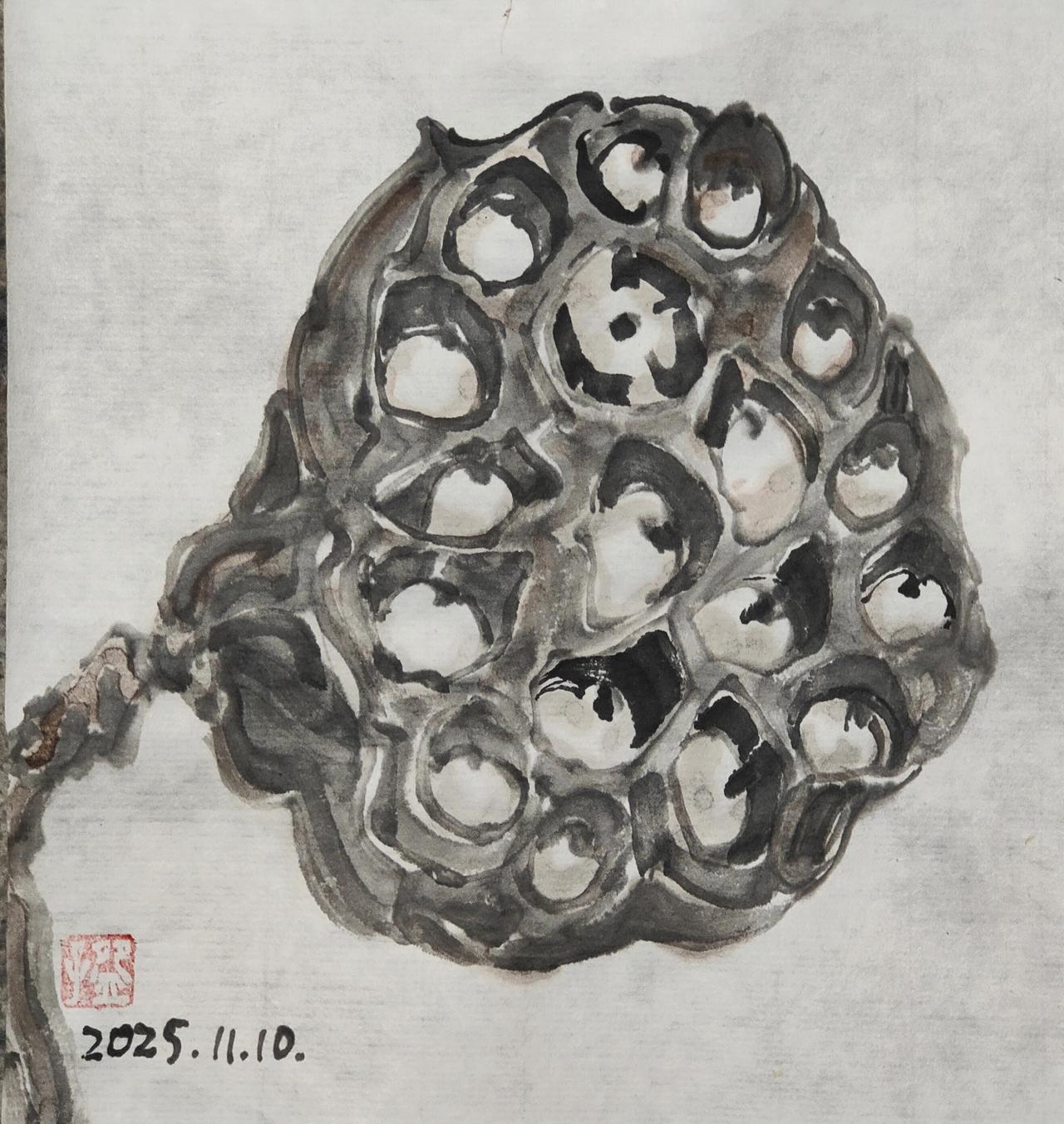 碗子的纸片水墨