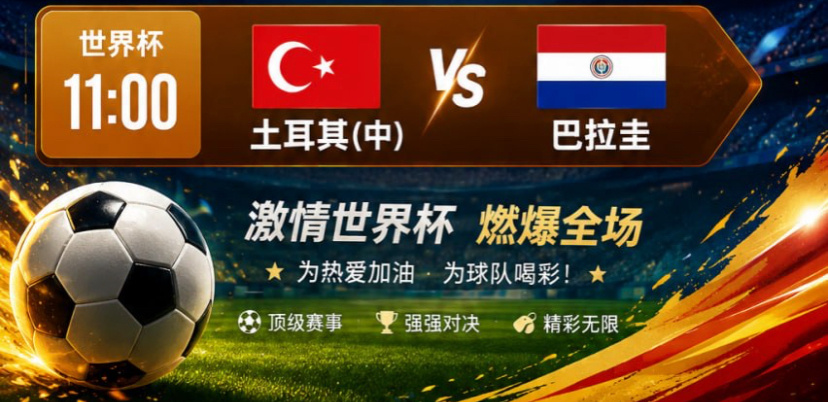 ⚽️大战一触即发！世界杯 11:00足球预测土耳其vs巴拉圭 开⚽️ 土耳其🇹