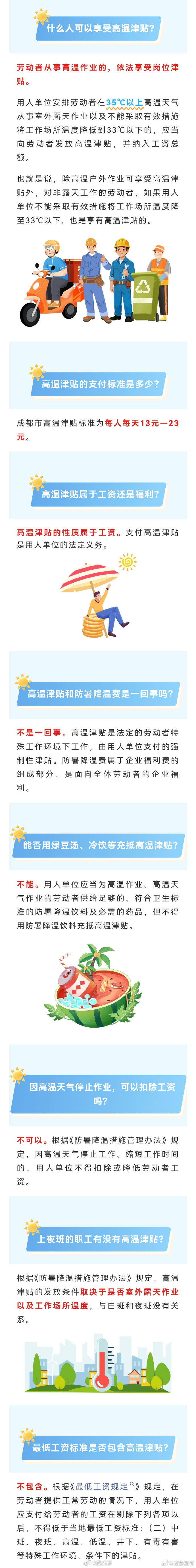 【成都高温津贴标准是多少？】专属夏天的高温津贴来了！什么人可以享受高温津贴？成都