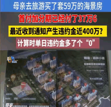 太坑！59万海景房断供224天，违约金飙到400万！老人旅游被围猎买房，儿子查合