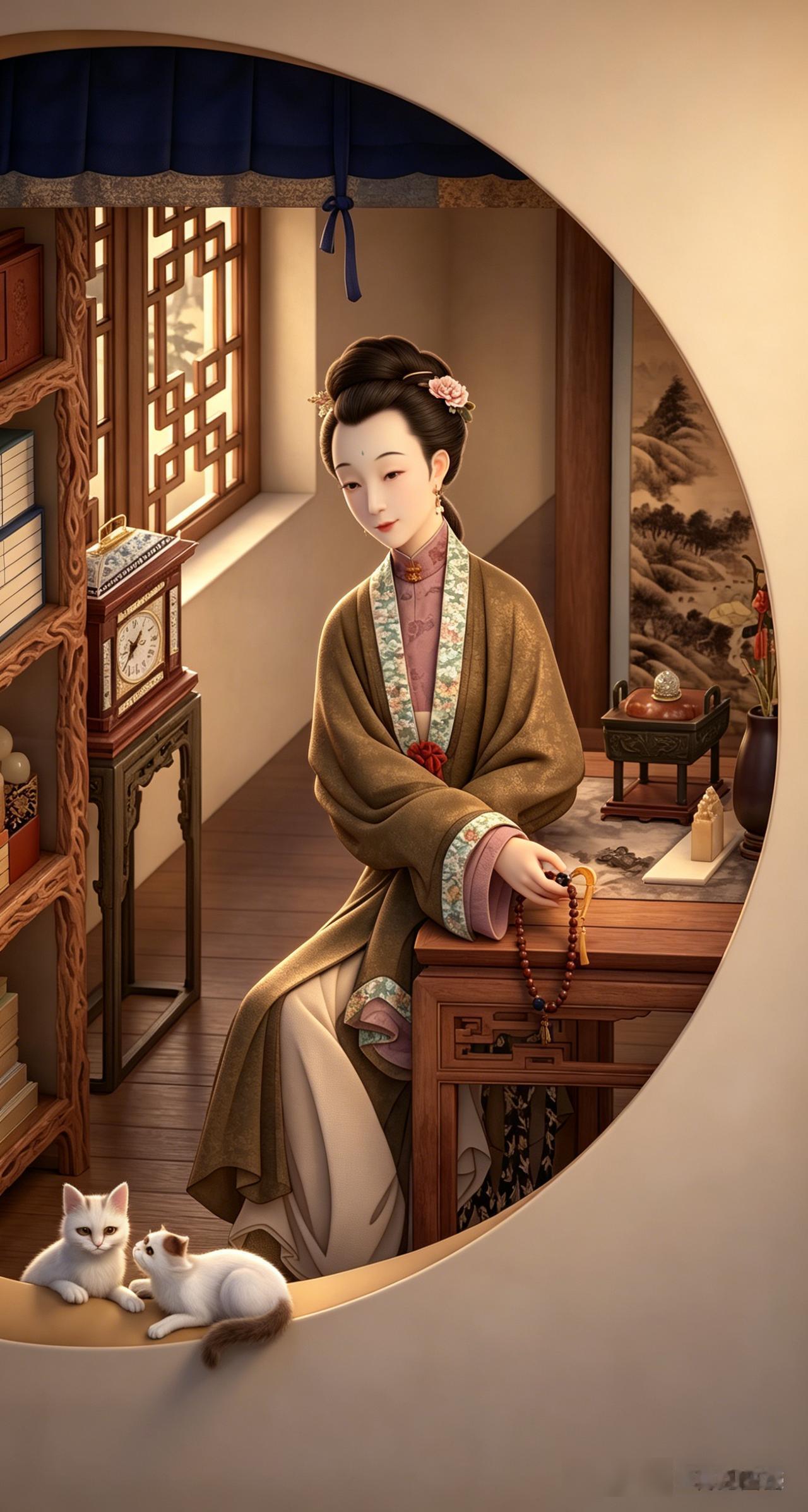 雍正十二美人图3（AI复原）