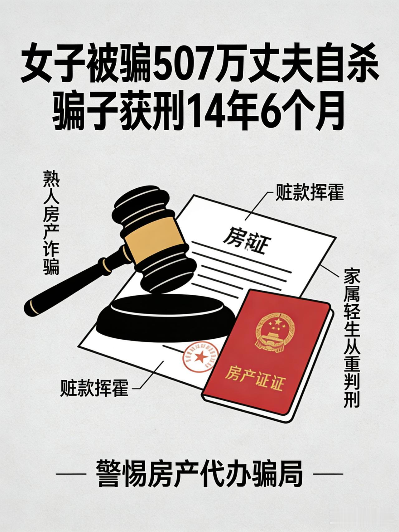 家破人亡！女子遭熟人骗走507万，丈夫绝望自杀，骗子终审获刑14年6个月
厦门中