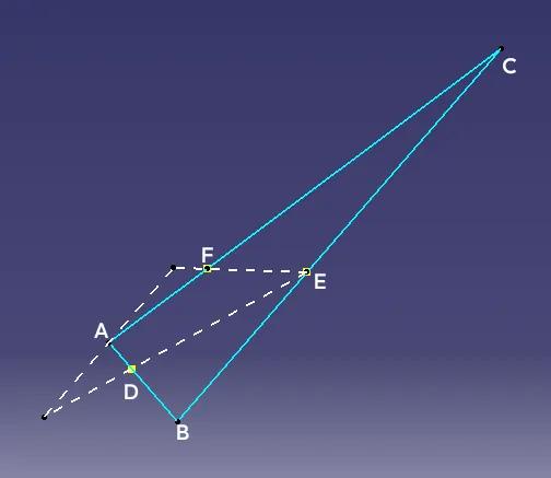 已知三角形边上的点，如作出三角形呢
如图，D、E、F分别为△ABC边AB、BC、